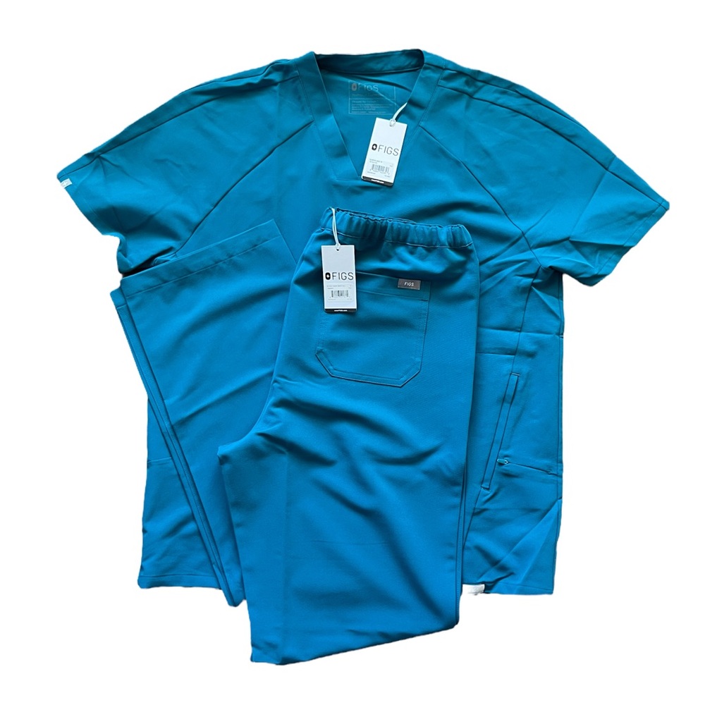 NWT Figs Everton scrub set Caribbean blue limited edition style large - Picture 13 of 13